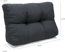 Palletkussen Basic Comfort Rugdeel Halve Pallet Lengte Grijs 60x40x10/20cm -Tuinmeubelen 1200x955