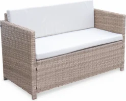 Alice's Garden Loungeset Perugia - 4 Plaatsen - Kleine Tuinset - Wicker - Naturel/beige -Tuinmeubelen 1200x960 1