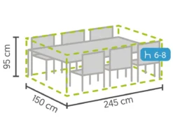 Weersbestendige Beschermhoes Tuinset | 245 X 150 X 95 Cm | Premium | Waterproof | TÜV Rheinland Gecertificeerd | Hoes Voor Tuin | Waterdicht | Solution Dyed (verkleuring Onmogelijk) | Grijs / Antraciet -Tuinmeubelen 1200x960