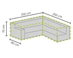 Weersbestendige Beschermhoes Voor Hoekbank | 250/90 X 250/90 X 70 Cm (L-vorm) - Tuinbank / L-Vorm -Waterdicht - Grijs -Tuinmeubelen 1200x960 4
