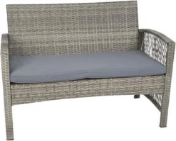 Merkloos Tuin Loungeset Grijs / Bruin - Lounge Set Tuin - Relax Bank - Lounge Bank Tuin - Tuinbank - Loungebank - Tuinset/ Loungebank - Tuinset - Tuinstoel - Loungeset - Rattan Tuinmeubilair - Poly Rotan Tuinmeubelen - Grijs / Bruin -Tuinmeubelen 1200x965
