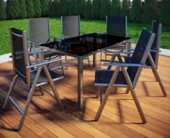 Tuinstoel Standenstoel Aluminium Antraciet 7 Standen Per 2 Stuks -Tuinmeubelen 1200x971