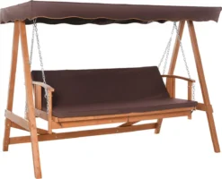 Outsunny Hollywoodschommel Hout Tuinschommel Schommelbank Ligfunctie 3 Personen 84A-185 -Tuinmeubelen 1200x972 8