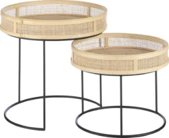 Mica Decorations Leandro Bijzettafel - Set Van 2 - H45 X Ø45 Cm - Zwart 15 Mica Decorations Leandro Bijzettafel - Set Van 2 - H45 X Ø45 Cm - Zwart -Tuinmeubelen 1200x983