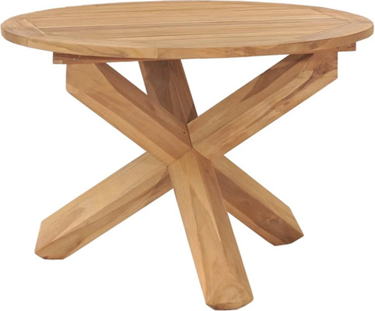VidaXL Tuintafel Ø110x75 Cm Massief Teakhout 1 VidaXL Tuintafel Ø110x75 Cm Massief Teakhout