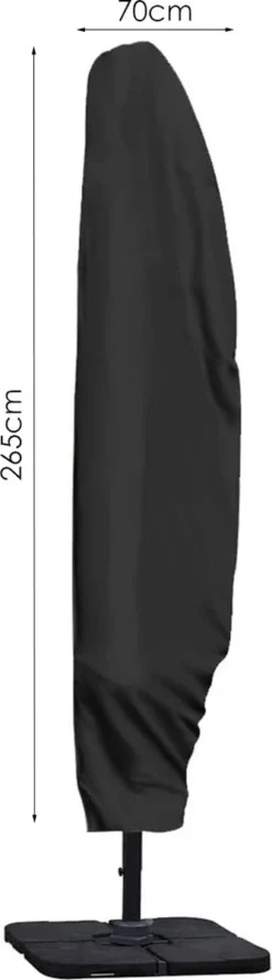 Parasolhoes Voor Zweefparasol - 265 Cm - Zwart - Waterbestendige Hoes Voor Parasol - Parasolhoes Staande Parasol Met Rits -Tuinmeubelen 333x1200