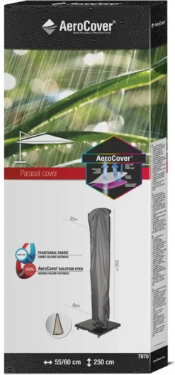 AeroCover Parasolhoes - Zweef Parasols - Grijs - 250x55 Cm (HxB) -Tuinmeubelen 562x1200