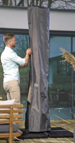 Weersbestendige Parasolhoes - Max. 4 X 4 M - Grijs / Antraciet - Zweefparasol -Tuinmeubelen 627x1200