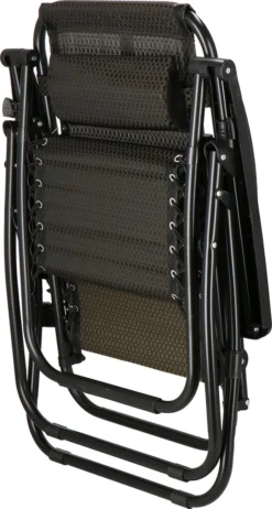 Springos Tuinstoel | Ligstoel | Opvouwbaar | Verstelbaar | Ergonomische Hoofdsteun | Bruin / Zwart -Tuinmeubelen 641x1200