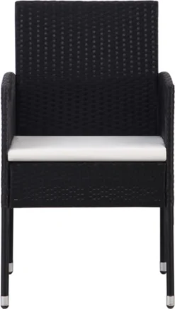 VidaXL 7-delige Tuinset Poly Rattan Zwart -Tuinmeubelen 681x1200