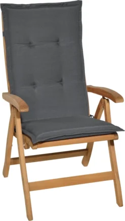 Beautissu Loft HL – Set Van 4 Tuinkussens Hoge Rug 120x50x6 Cm Kussen Grafiet Grijs Tuinstoelkussens Zitkussen Tuinstoel -Tuinmeubelen 682x1200