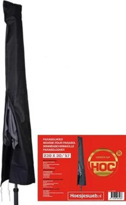 Parasolhoes - Hoes Ronde Stokparasol T/m ø 4m - Hoes Vierkante Stokparasol 3mx3m - Zware Dikke Kwaliteit -Tuinmeubelen 736x1200