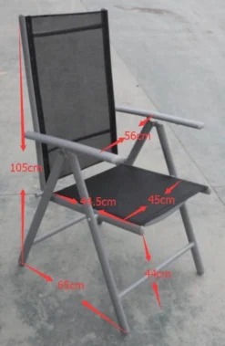 Tuinstoel Standenstoel Aluminium Antraciet 7 Standen Per 2 Stuks -Tuinmeubelen 782x1200