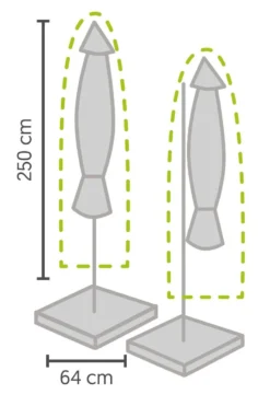 Weersbestendige Parasolhoes - Max. 4 X 4 M - Grijs / Antraciet - Zweefparasol -Tuinmeubelen 800x1200 18