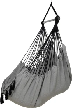 Vita5 XXL Hangstoel | Binnen&Buiten Hangnest | Incl. 2 Kussens En Boekenvak | Volwassenen&Kinderen | Hangmatstoel Tot 225kg | Grijs -Tuinmeubelen 801x1200 1