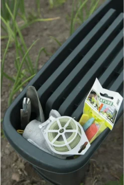 Nature - Tuinkruk 2-in-1 - Tuinzit/-knielkruk - Tuin Werkbank - Grijs - H34 X 66 X 25cm -Tuinmeubelen 805x1200