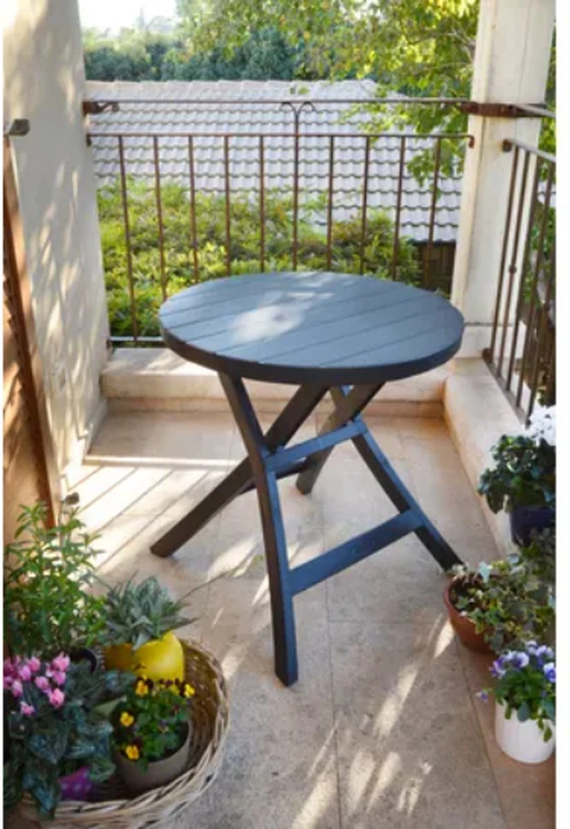 Allibert - Tuintafel - Oregon - Ø 70 Cm - Kunststof - Opklapbaar 4 Allibert - Tuintafel - Oregon - Ø 70 Cm - Kunststof - Opklapbaar - Afbeelding 4