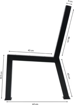 MaximaVida Set Industriële Bankpoten New York- Zwart Gecoat - Maak Zelf Je Bank -Tuinmeubelen 851x1200