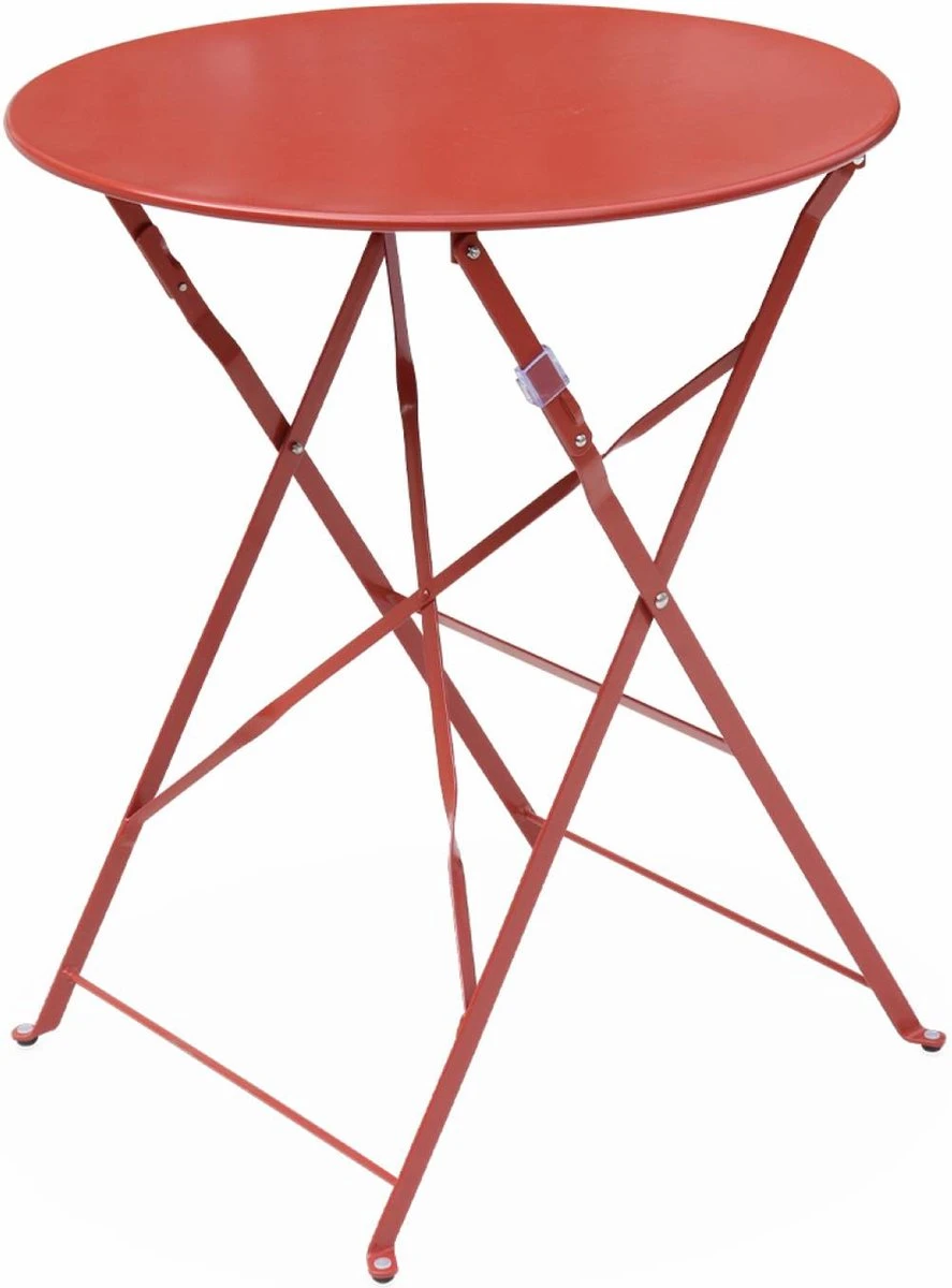 Emilia - Ronde Inklapbare Bistrotafel Ø60cm Van Gepoedercoat Staal – Terra Cotta 6 Emilia - Ronde Inklapbare Bistrotafel Ø60cm Van Gepoedercoat Staal – Terra Cotta - Afbeelding 6