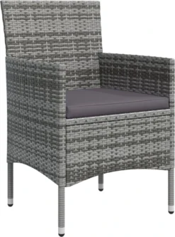 VidaXL 7-delige Tuinset Met Kussens Grijs En Zwart -Tuinmeubelen 891x1200