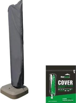 MaxxGarden Parasolhoes - Afdekhoes Voor Zweefparasol - Beschermhoes - 200-400 Cm - Met Rits En Trekkoord - Zwart -Tuinmeubelen 896x1200