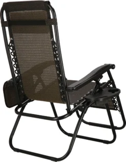 Springos Tuinstoel | Ligstoel | Opvouwbaar | Verstelbaar | Ergonomische Hoofdsteun | Bruin / Zwart -Tuinmeubelen 934x1200