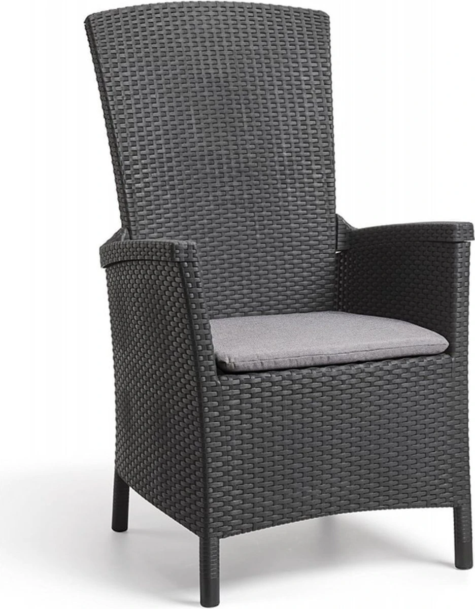 Allibert Vermont Verstelbare Tuinstoel - 64x68x107cm - Grafiet 1 Allibert Vermont Verstelbare Tuinstoel - 64x68x107cm - Grafiet