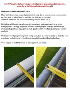 GoudmetHout Inklapbare Balkontafel - Balkonbar - Balkon Tafel - 99 Cm - Hout - Transparant Wash - Reling Smal -Tuinmeubelen 944x1200