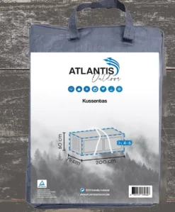 Opbergtas Voor Tuinmeubelkussens - 200 X 75 X 60 Cm (4 – 6 Lounge- Tuinkussens) - Grijs / Antraciet -Tuinmeubelen 992x1200 4